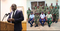 A photo collage of Cadet Sergeant Major Richard K. Mireku and some corps members