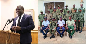 A photo collage of Cadet Sergeant Major Richard K. Mireku and some corps members