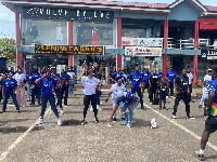 Some of the participants pose for a picture after the exercise