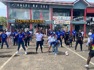 Some of the participants pose for a picture after the exercise