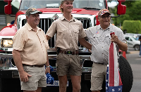 White South Africans demonstrate in support of Trump in front of the U.S embassy in Pretoria