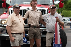 White South Africans demonstrate in support of Trump in front of the U.S embassy in Pretoria