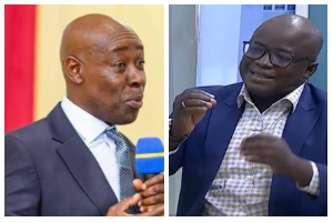 Thaddeus Sory [L} and Dr Joshua Jebuntie Zaato