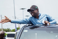 Presidential candidate Romuald Wadagni greets supporters at a campaign rally in Cotonou, Benin