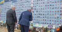 Ukraine Foreign Min. Andrii Sybiha‎ and his Ghanaian counterpart paid their respects to those killed