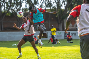 A photo of Black Stars training ahead of the Mexico game