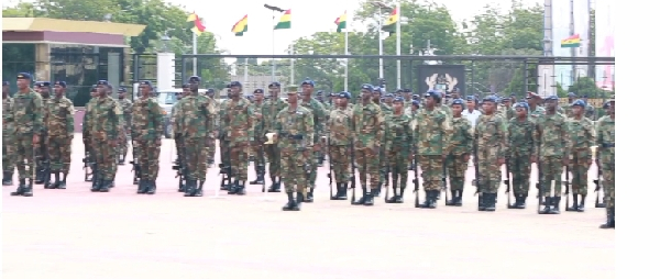 Personnel of the Ghana Army at a parade