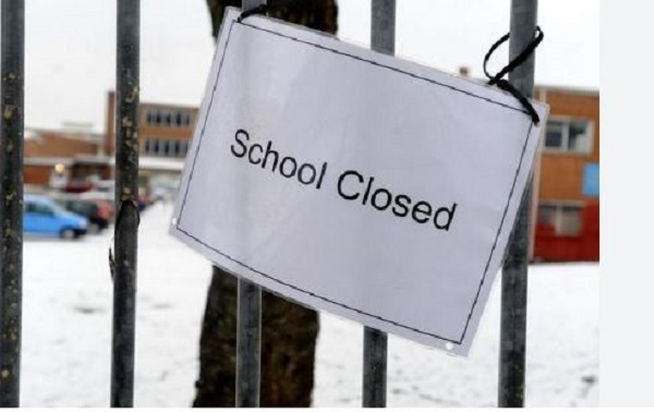 Schools close due to the snow