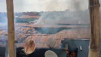 File photo of the building burning