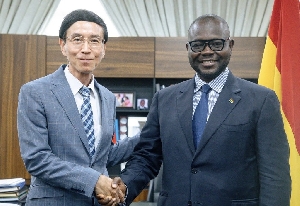 Asenso-Boakye with the Japanese Ambassador