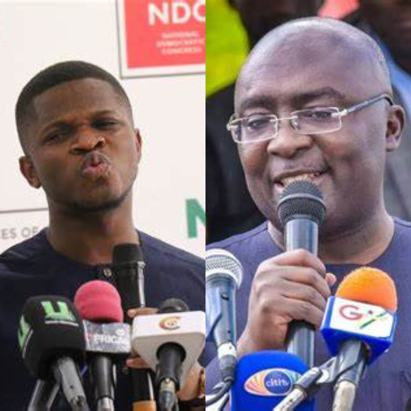 NDC's Sammy Gyamfi (L) Vice President Dr Mahamudu Bawumia (R)