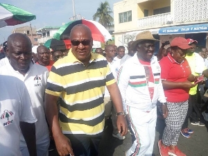 John Mahama at his 24-hour economy walk in Kumasi
