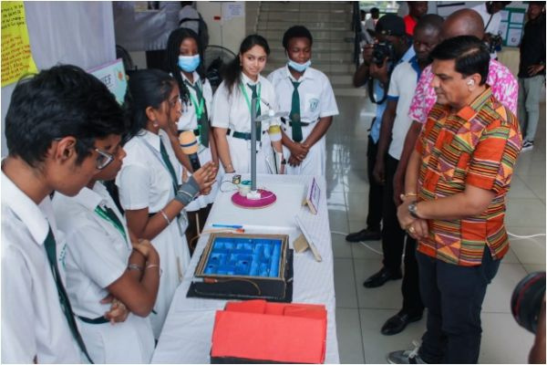 The owner of DPS inspects some of the science creations