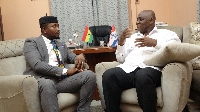 Francis Addai-Nimoh with GhanaWeb's Etsey Atisu during the interview