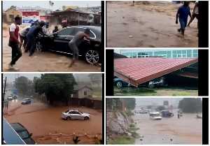 Watch as several parts of Accra are plunged underwater after Wednesday’s rainstorm