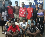 Some of the suspected criminals arrested in the Techiman police swoop