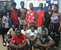 Some of the suspected criminals arrested in the Techiman police swoop