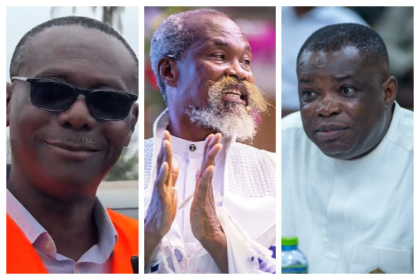 The contractor (L) Adom Kyei-Duah (M) and Kwame Governs Agbodza (R)