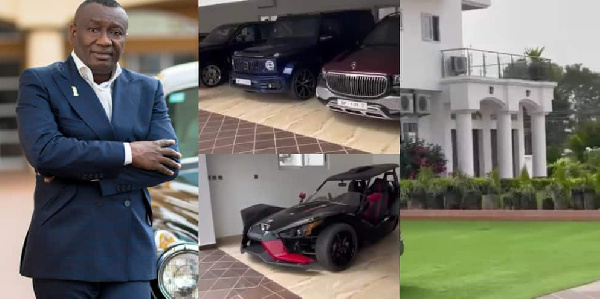 Dr. Ofori Sarpong's mansion, garage filled with expensive cars