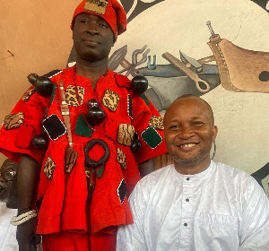 The enstooled Asafoatse (left) in a picture with Nii Doku III