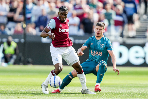 Mohammed Kudus in action against Bournemouth