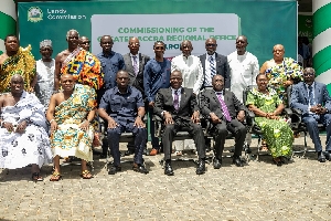 Samuel Abu Jinapor with some leaders at the commissioning event