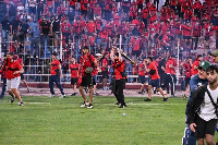 Fans invaded the pitch before the game