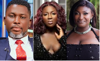A-Plus (L) has challenged MC Yaa Yeboah (M) and Abena Moet (R) over some allegations made on UTV
