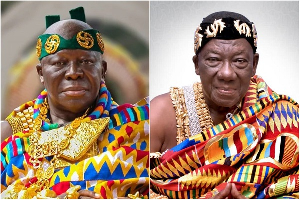 The late Mamponghene, Daasebre Osei Bonsu II (R) was Otumfuo Osei Tutu II's second-in-command