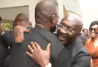 Bawumia in an embrace with Kennedy Agyapong
