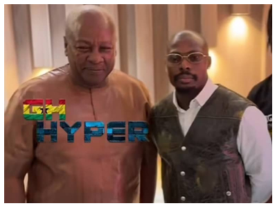 President John Dramani Mahama with Asake at a supercar spectacle event