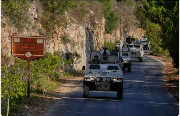 United Nations peacekeepers patrol at the Saluki Valley, in southern Lebanon