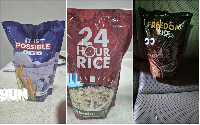 Photos of the bags of rice