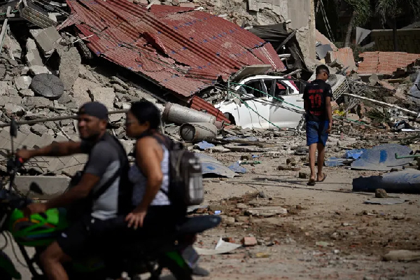 A scene in Venezuela following the earthquakes