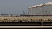 A ship docks at the refueling station in Fujairah, United Arab Emirates