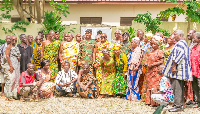 Lt Col Christopher Quaye with the members of the Tanyigbe Traditional Area
