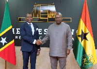 John Dramani Mahama hosted Dr Terrance Michael Drew at the Jubilee House