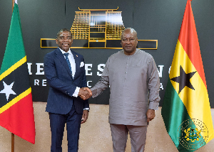 John Dramani Mahama hosted Dr Terrance Michael Drew at the Jubilee House