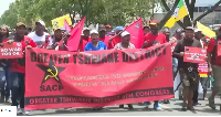 Demonstrators marched to the American consulate in Johannesburg