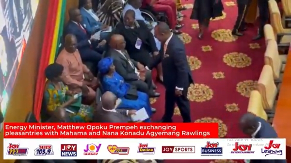 NAPO exchanging pleasantries with former First Lady Nana Konadu Agyeman-Rawlings