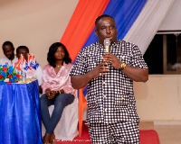 Krobea Asante addressing the TESCON members