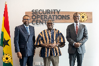 (L-R) BoG Governor Dr Johnson Asiama, Chief of Staff Julius Debrah & Dr Zakari Mumuni