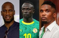 L-R: Drogba, Sadio Mane and Eto'o are African football legends