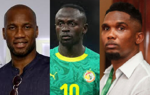 L-R: Drogba, Sadio Mane and Eto'o are African football legends