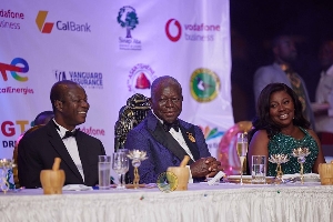 Otumfuo with CEO of Vodafone and an executive