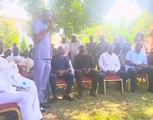 Wontumi addressing the gathering when NPP Ashanti Region MPs, executives called on Dr. Bawumia