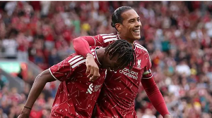 Jeremy Jacquet started alongside Liverpool captain Virgil van Dijk for the first time