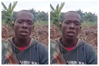 An aggrieved motor rider who joined residents in protesting the poor condition of the road