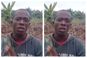 An aggrieved motor rider who joined residents in protesting the poor condition of the road