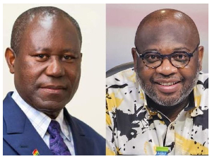 Joseph Boahen Aidoo (L) is the former CEO of COCOBOD, Dr Randy Abbey (R) is the current COCOBOD CEO